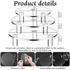 3 Pcs Round Acrylic Display Riser Clear (9'', 11'', 13'') in clear, alternate view 3
