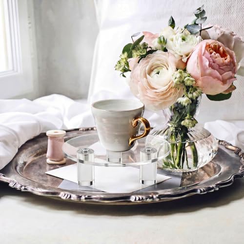 3 Pcs Round Acrylic Display Riser Clear (9'', 11'', 13'') in clear, alternate view 5