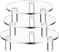 3 Pcs Round Acrylic Riser, Clear Round Display Stands in clear