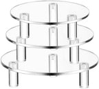 3 Pcs Round Acrylic Riser, Clear Round Display Stands in clear