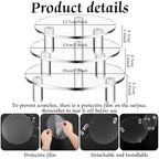 3 Pcs Round Acrylic Riser, Clear Round Display Stands in clear, alternate view 3