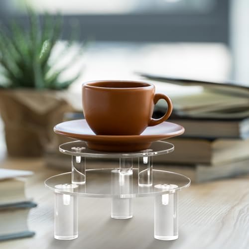 3 Pcs Round Acrylic Riser, Clear Round Display Stands in clear, alternate view 6