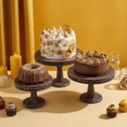 3 Pcs Round Wood Cake Stand Set Beaded Wooden Rustic Farmhouse Cupcake Pedestal Stand 8/10/12 Inch Dessert, alternate view 6