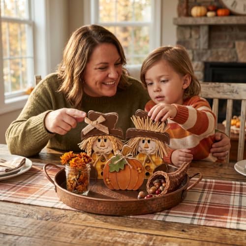3 Pcs Rustic Fall Scarecrow Decorations Farm Pumpkin Friends Set, alternate view 4