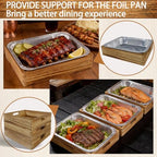 3-Pcs Rustic Wooden Foil Pan Holder with 9x13 Disposable Aluminum Foil Pan, alternate view 4