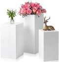 3 Pcs Square Pedestal Stands for Party, Metal Display Stands Pillars for Wedding Bridal Ceremony Baby Shower