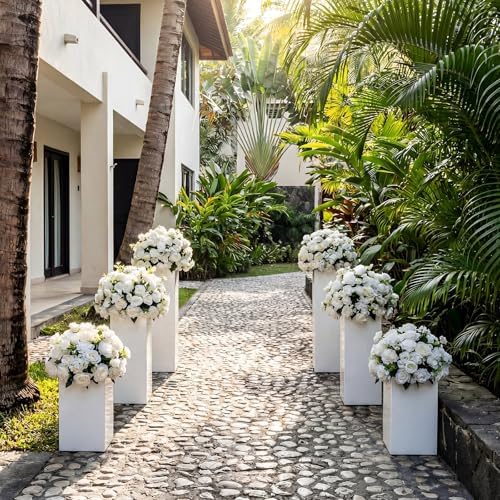 3 Pcs Square Pedestal Stands for Party, Metal Display Stands Pillars for Wedding Bridal Ceremony Baby Shower, alternate view