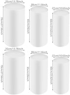 3 PCS Tall Cylinder Pedestal Stand for Wedding, White in White, alternate view 3