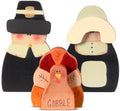3 Pcs Thanksgiving Decor Fall Pilgrim Turkey Wooden Tabletop