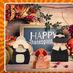 3 Pcs Thanksgiving Decor Fall Pilgrim Turkey Wooden Tabletop, alternate view 4