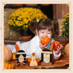 3 Pcs Thanksgiving Decorations Wooden Turkey Pilgrim Table Sign, alternate view 4