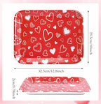 3 PCS Valentines Serving Trays 12.8 x 10 Inch Melamine Valentine Day Platters Reusable Valentines Party Trays, alternate view