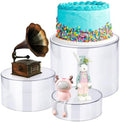 3 Pcs White Acrylic Riser for Display Stand Round Cake Dessert Stand in Clear