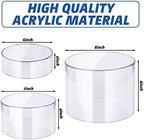 3 Pcs White Acrylic Riser for Display Stand Round Cake Dessert Stand in Clear, alternate view 2