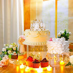 3 Pcs White Acrylic Riser for Display Stand Round Cake Dessert Stand in Clear, alternate view 3