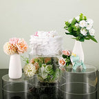 3 Pcs White Acrylic Riser for Display Stand Round Cake Dessert Stand in Clear, alternate view 4