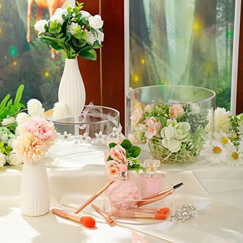 3 Pcs White Acrylic Riser for Display Stand Round Cake Dessert Stand in Clear, alternate view 5
