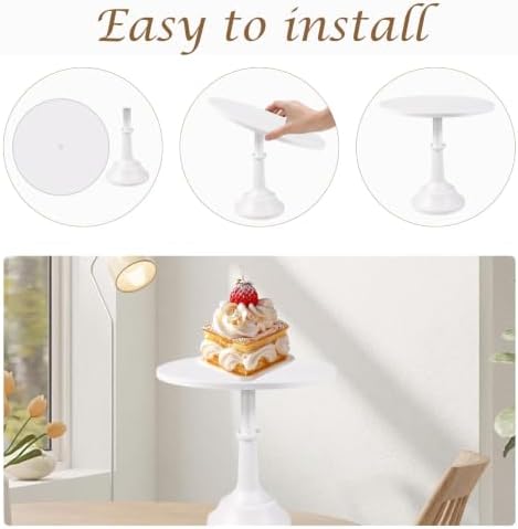 3 Pcs White Cake Stand, Dessert Display Table with Base in White, alternate view 6