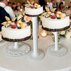 3-PCS White Cake Stand Set - Durable Round Acrylic Tiered Cupcake Stand Set with 6", 10", and 12", Plate sizes, alternate