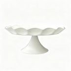 3 Pcs White Metal Cupcake Stand Scalloped Edge Dessert Display Tray in White-large, alternate view 6