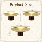 3 Pcs Wood Base Stainless Cake Stand Set (7"/8"/9") in gold, alternate view 3