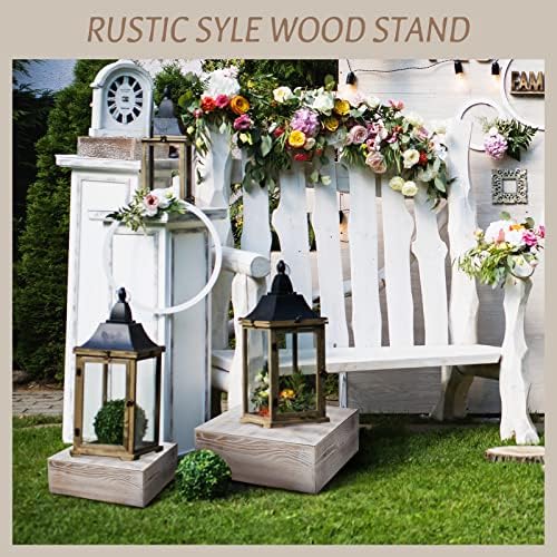 3 Pcs Wooden Risers for Display Square Cake Stand in Whitewashed, alternate view 5