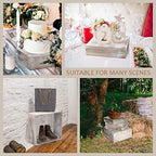 3 Pcs Wooden Risers for Display Square Cake Stand in Whitewashed, alternate view 6