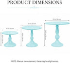 3 Piece Blue Cake Stand Set 8/10/12 Inch Metal Round Cupcake Stands Dessert Table Display Holders for Wedding, alternate view