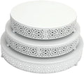 3 Piece Cake Stands Set 16'' 14'' 12'' Round Metal Cake Stands Cupcake Stand Riser Pastry Candy Display Plate
