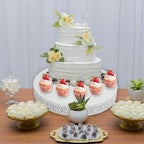 3 Piece Cake Stands Set 16'' 14'' 12'' Round Metal Cake Stands Cupcake Stand Riser Pastry Candy Display Plate, alternate view