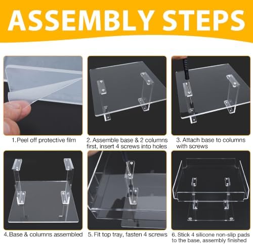 3 Piece Clear Acrylic Dessert Table Display Set,12IN Display Set in Clear, alternate view 3