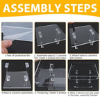 3 Piece Clear Acrylic Dessert Table Display Set,12IN Display Set in Clear, alternate view 3