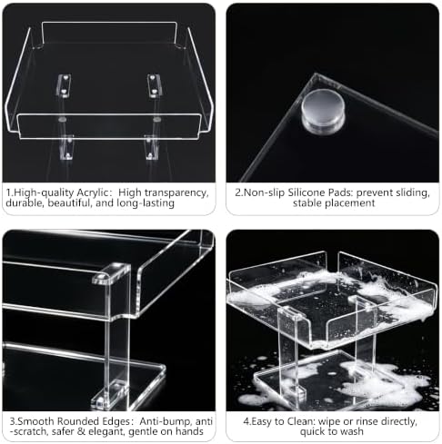 3 Piece Clear Acrylic Dessert Table Display Set,12IN Display Set in Clear, alternate view 4