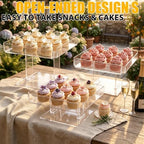 3 Piece Clear Acrylic Dessert Table Display Set,12IN Display Set in Clear, alternate view 5