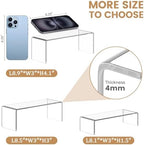 3-Piece Clear Acrylic Display Risers in 3 Sizes for Collectibles, alternate view 3