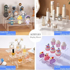 3-Piece Clear Acrylic Display Risers in 3 Sizes for Collectibles, alternate view 4
