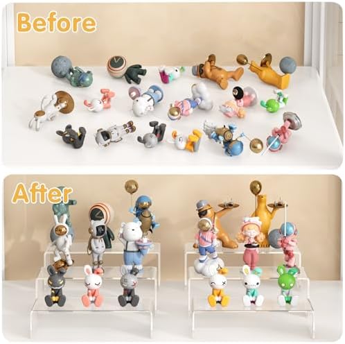 3-Piece Clear Acrylic Display Risers in 3 Sizes for Collectibles, alternate view 6
