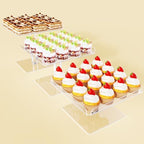 3 Piece Cupcake Stand, Acrylic Dessert Table Display Set, Clear Square Serving Trays for Birthday, Wedding, Baby