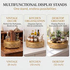 3-Piece Gold Cake Stand Set (8", 10", 12"), Elegant Metal Round Dessert Display Pedestals, Versatile Cupcake, alternate view
