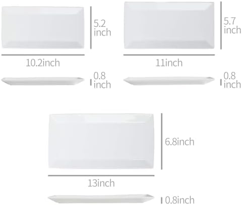 3-Piece Porcelain Serving Platters, Oven Safe, for Entertaining, Appetizer, Dinner, Dessert, 12.75 inch, 11, alternate view 5