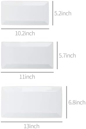 3-Piece Porcelain Serving Platters, Oven Safe, for Entertaining, Appetizer, Dinner, Dessert, 12.75 inch, 11, alternate view 6