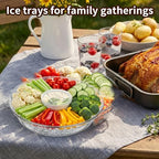3-Piece Set 11.8 Inch Chilled Serving Tray with Compartments in 11.81 inches in diameter in Natural, alternate view 4