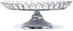 3-Piece Set Crystal Silver Plated Cheese Dessert Cupcake Cake Stand with Mirror Plate-Silver Lotus-HD89208 in, alternate view