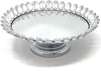 3-Piece Set Crystal Silver Plated Cheese Dessert Cupcake Cake Stand with Mirror Plate-Silver Lotus-HD89208 in, alternate view