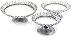 3-Piece Set Crystal Silver Plated Cheese Dessert Cupcake Cake Stand with Mirror Plate-Silver Lotus-HD89208 in, alternate view