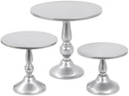3 Piece Silver Cake Stand Set 8/10/12 Inch Metal Round Cupcake Stands Dessert Table Display Holders for Wedding