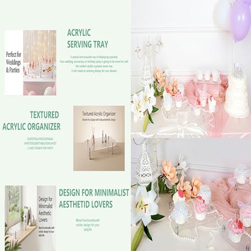 3-Piece Water Ripple Acrylic Cupcake Display Stand Set in Clear, alternate view 6