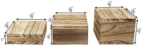 3-Piece Wooden Square Risers for Display Jewelry and Accessories Stand, Wood Display Stand, Oak Color in Oak, alternate view