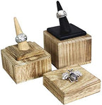 3-Piece Wooden Square Risers for Display Jewelry and Accessories Stand, Wood Display Stand, Oak Color in Oak, alternate view