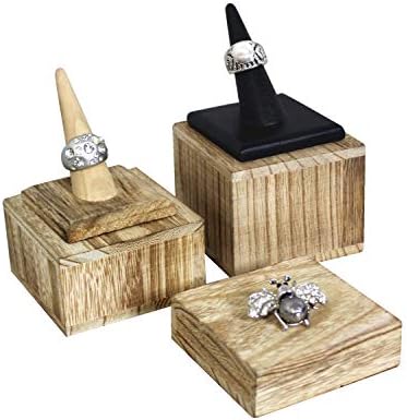 3-Piece Wooden Square Risers for Display Jewelry and Accessories Stand, Wood Display Stand, Oak Color in Oak, alternate view